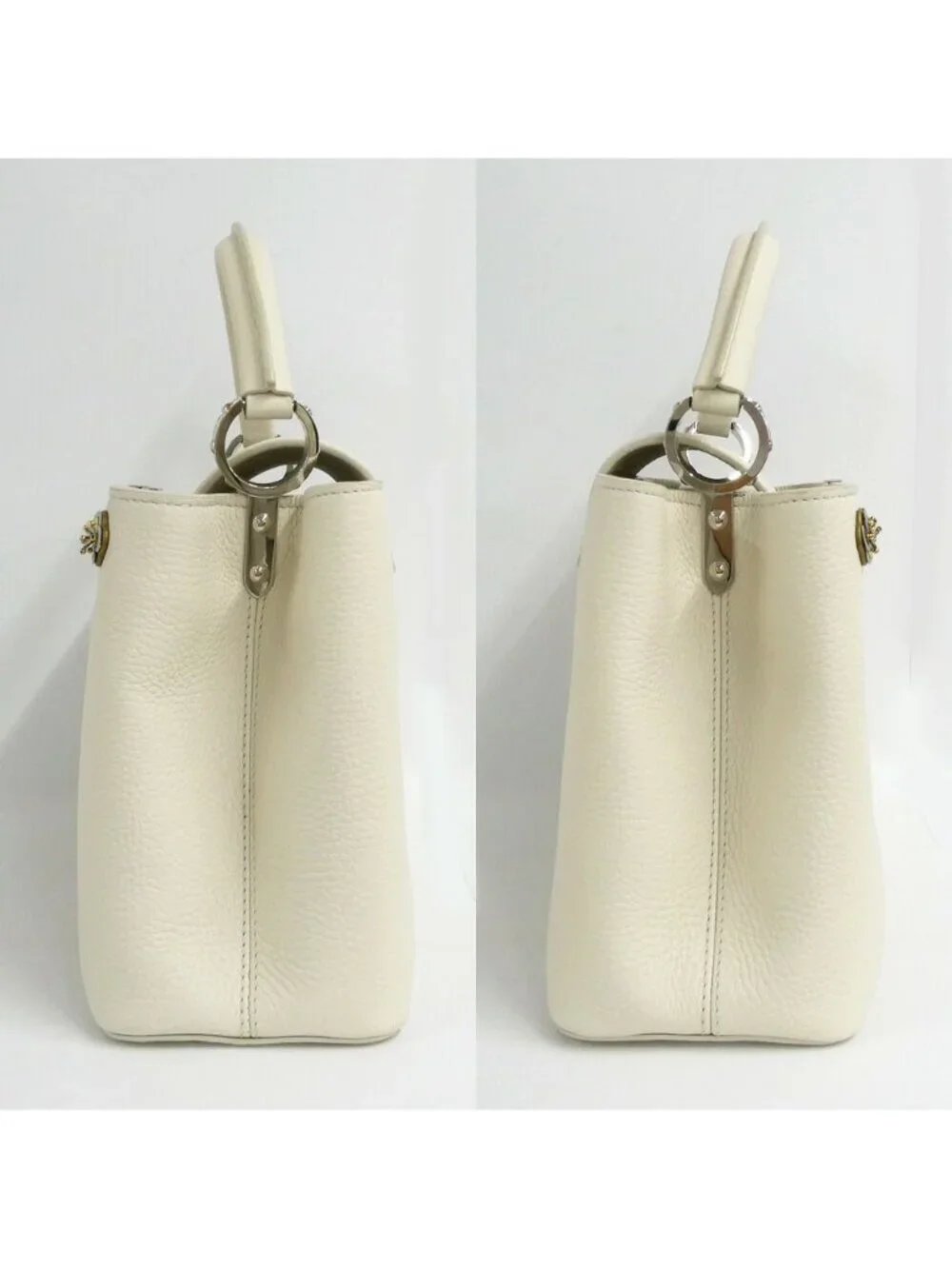 Louis Vuitton Capucines PM Flower Beads White Taurillon Leather Handbag 2-Way